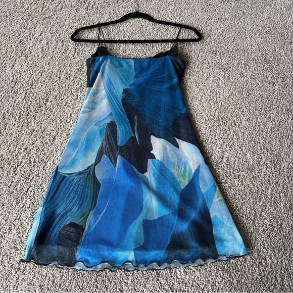 Princess Polly Blue and Black Mini Dress Size 4 - Picture 6 of 9